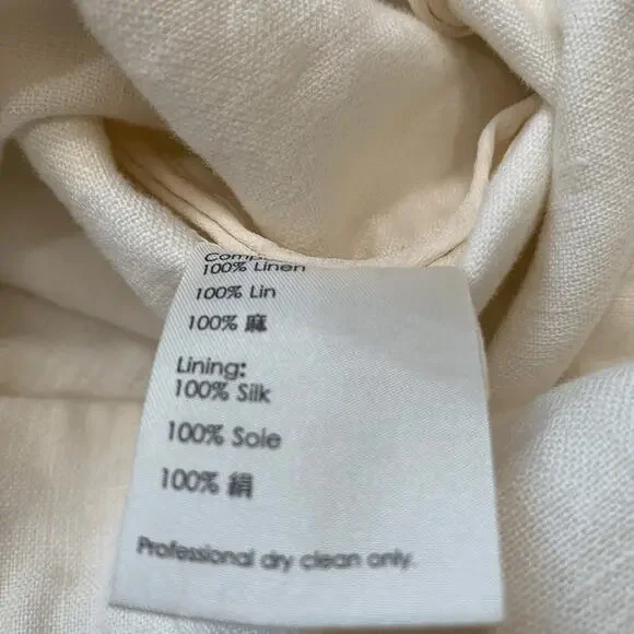 3.1 Phillip Lim Cream Linen Silk Ribbon Detail Dress Size 0 Boho Wedding - Picture 10 of 12